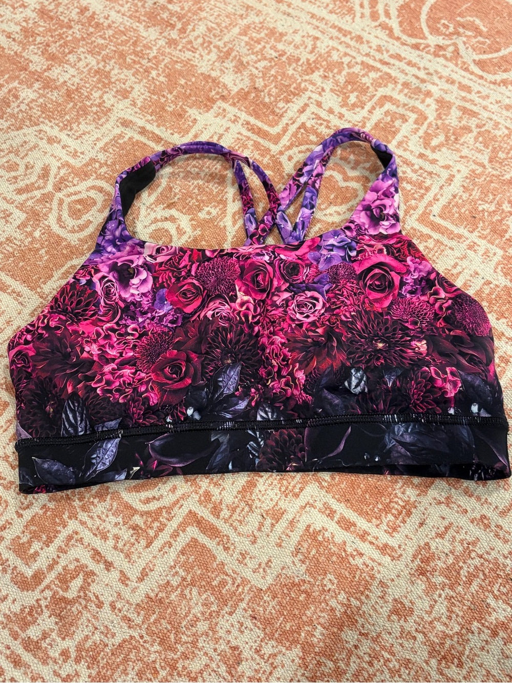 NWOT Lululemon 6 Pink Purple In Bloom Energy Bra Medium Support Sports Bra